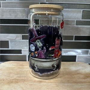 Nightmare before Christmas 16oz can glass tumbler